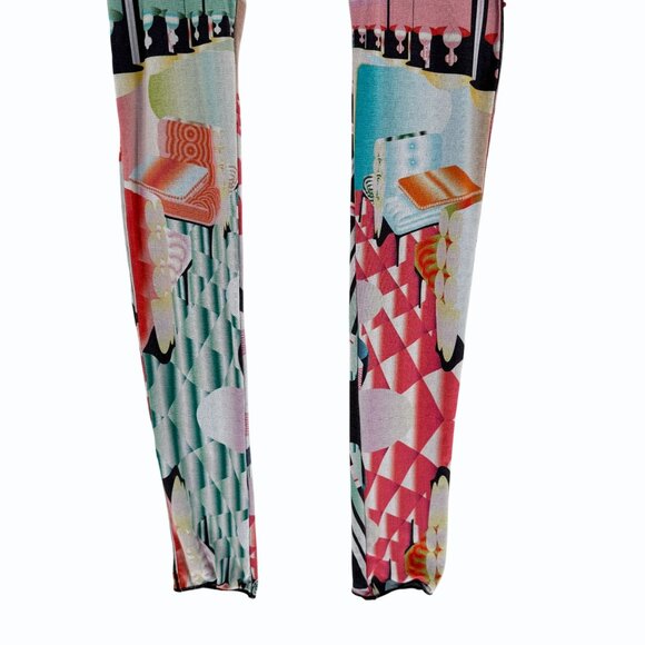 Skims Summer Mesh High Waist Leggings Size 2X Multicolor Art Deco Train - Picture 4 of 11